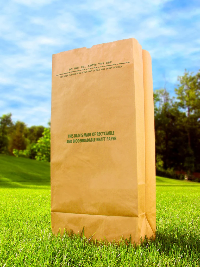 Customized Biodegradable Brown Paper Bag Leaf Lawn Grass Garden Paper Bag  Refuse Trash Wast Garbage Bags - China Packaging Bag, Lawn Bags