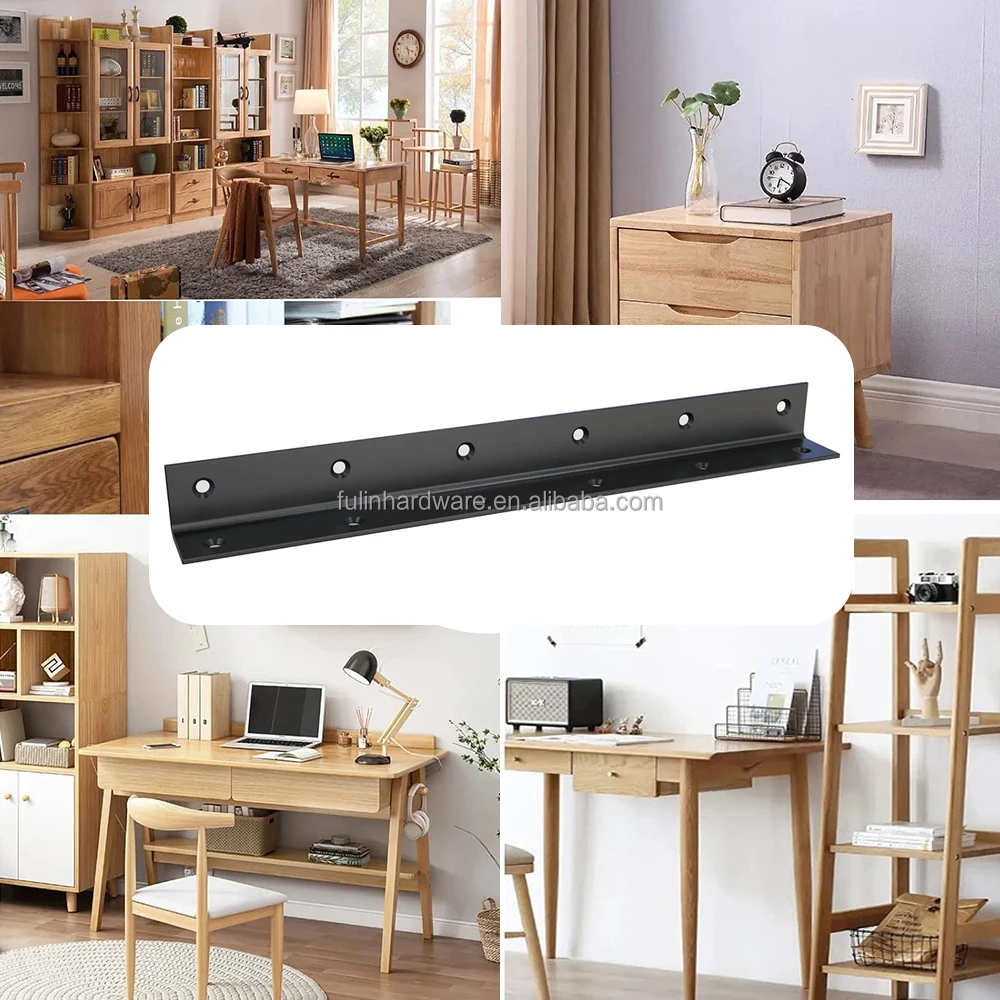 Black Metal Steel L Bracket Heavy Duty Corner Brace Large Angle ...