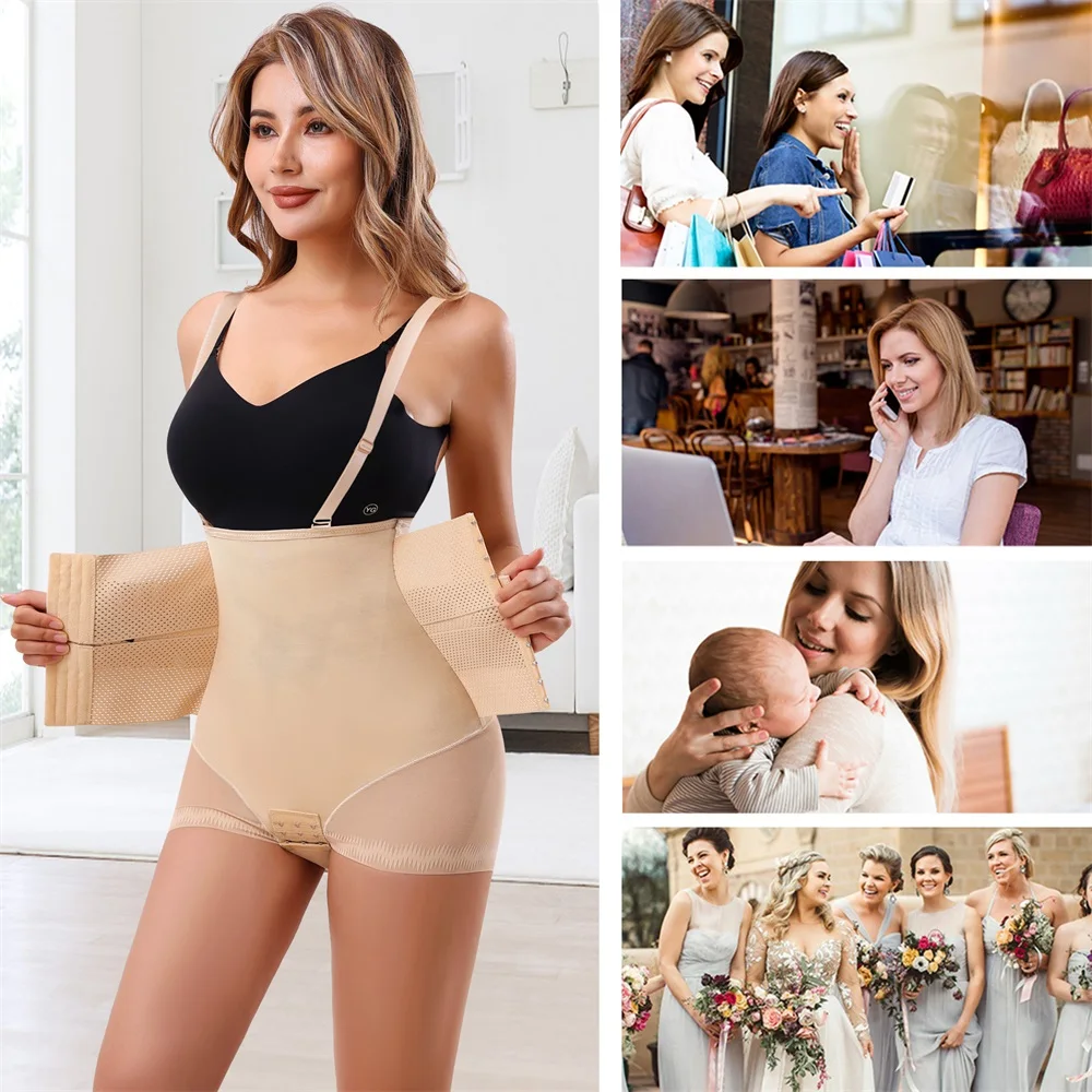 Wholesale Full Body Butt Lift Shaping Panties Underwear Shoulder Strap Tummy Control Shapewear Women Waist Trainer Shaper manufacture