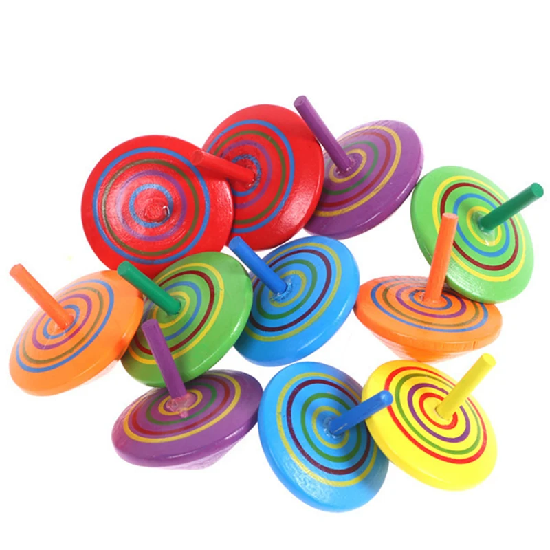 Лидер продаж, красочная цена, благоприятные спиннинговые топы, детские забавные игрушки, деревянная Гироскопическая игрушка, деревянная спиннинговая игрушка