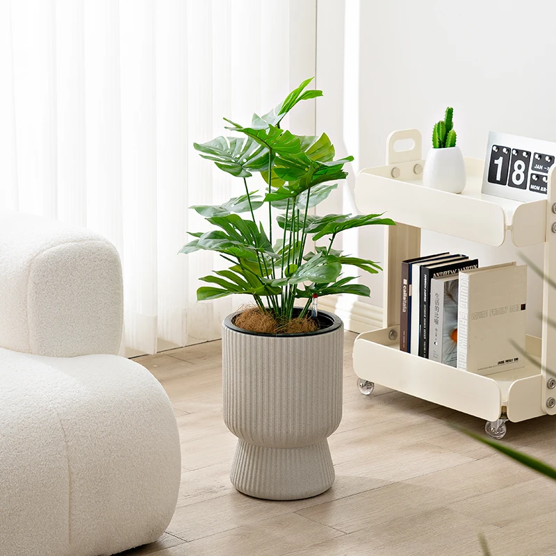plants stand indoor Modern Solid Wood Plant Stand + Pot