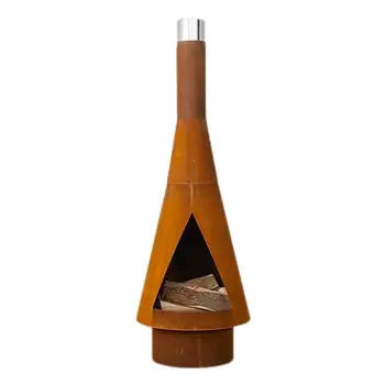 Custom Large Corten Steel Firepit Chiminea Outdoor Fireplace With ...