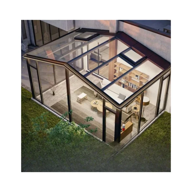 LIANXINFA 8x8 movable sunroom with rooftop deck acrylic sunroom panels Sun Room With Shade Sunroom Glass for house