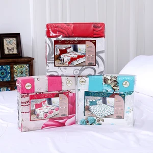 6pc Bedding Set Wholesale in Stock Retail Floral Print Cotton Touch Fitted Sheet king Size Bed Sheet with Pillowcase Low Prices