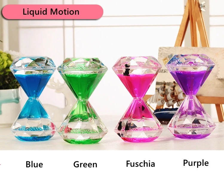 Moving Sand Liquid Motion Bubbler Timer Colorful Hourglass Calming ...