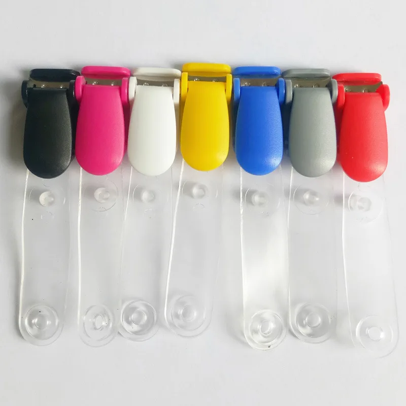 
 Office Stationery Plastic Name Tags Work Reel Badge Card Holder Metal Badge Clips with Strap clear ID Strap Clip Adapter  