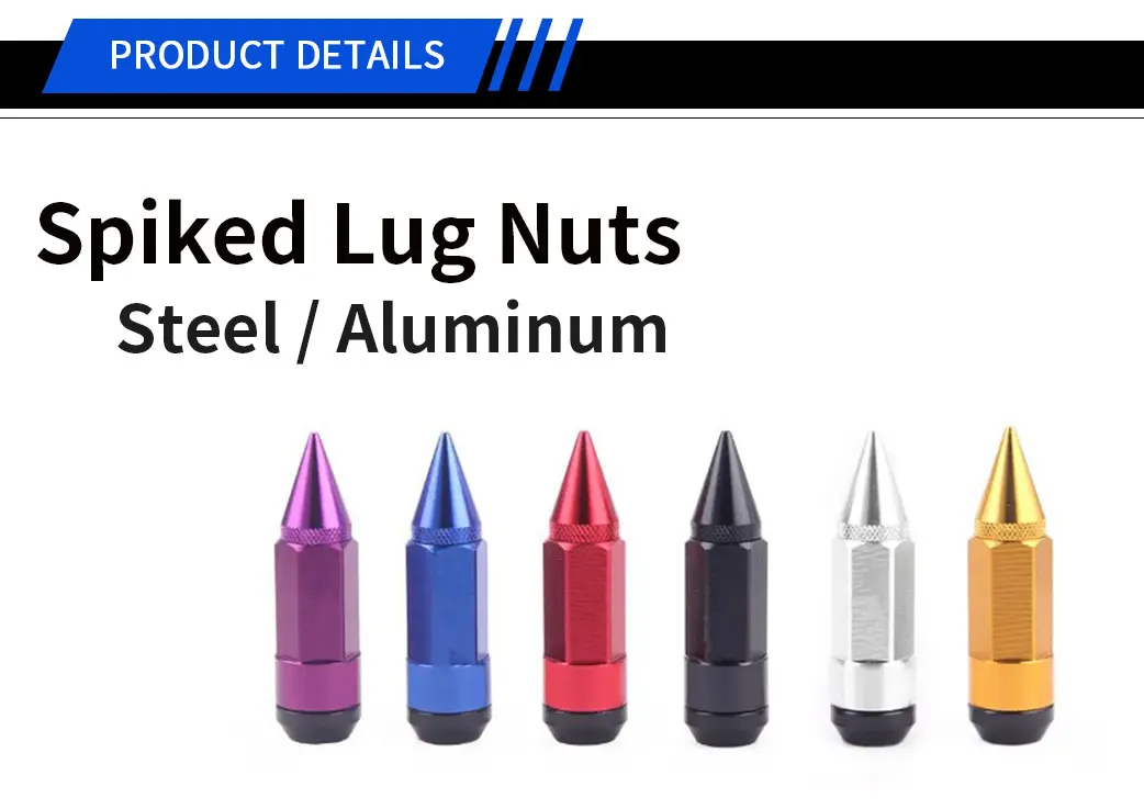 M12x1.25*m12 X1.5 Antitheft Spiked Lug Nuts Wheels Hub Bolts Extended