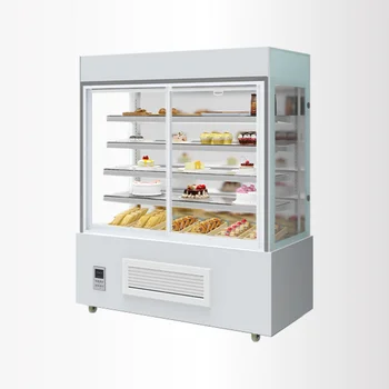 9- Cake Refrigerator Showcase Commercial Vertical Cake Bakery Glass Display Cylinder Upright Countertop Cake Showcase Stainless