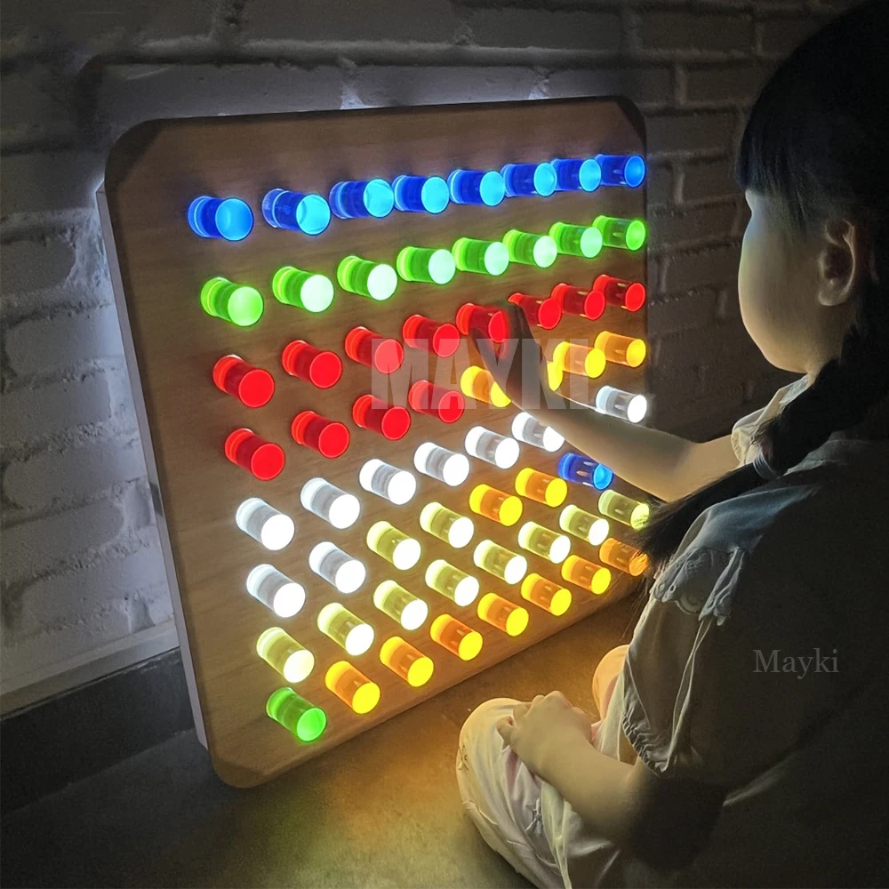 Juguete de inteligencia para niños, luz LED acrílica para colgar en la  pared, Panel de luz sensorial, juguetes, luces para habitación sensorial