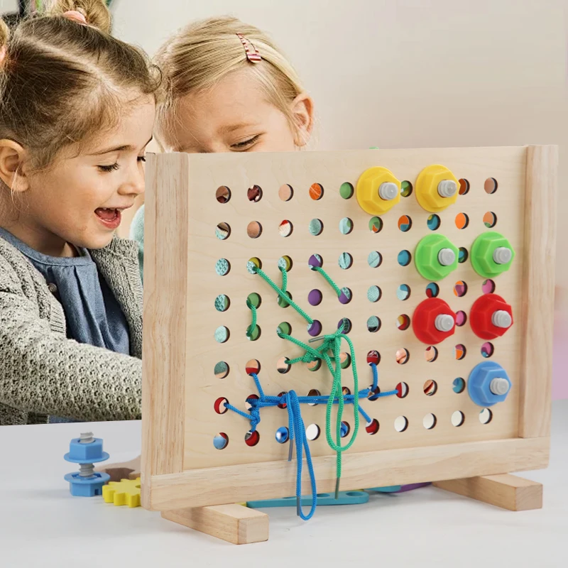 Jouet Montessori En Bois 35-en-1 Pour Enfants 3-5 Ans - Planche à Visser, Motricité Fine, Jeu éducatif