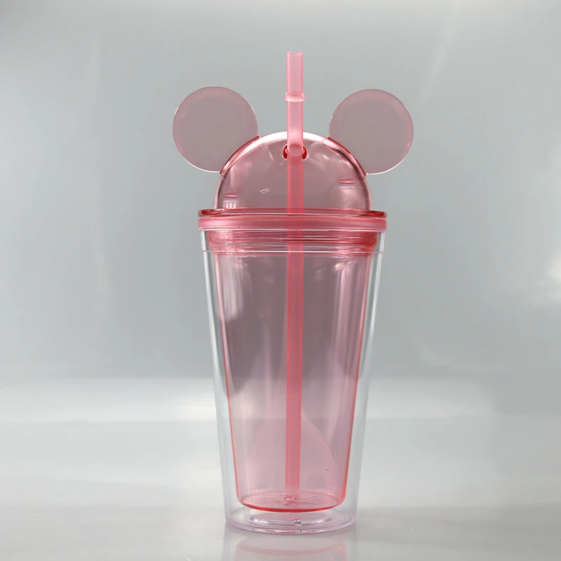 2023 16oz Ear Shape Dome Lid Cartoon Clear Acrylic Plastic Tumbler Cups  with Straws - China Mickey Ear Tumblers and Mickey Cup Mouse Tumbler price