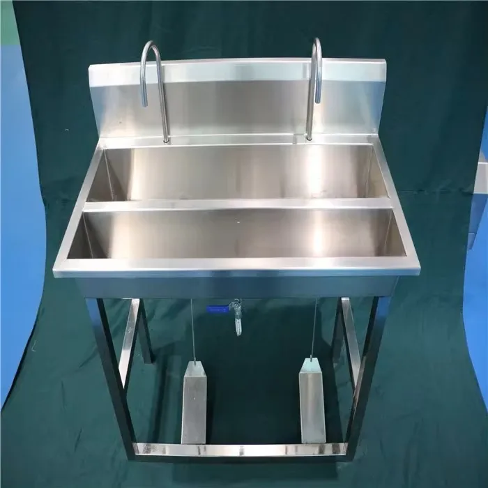 304 stainless steel industrial hand basin for slaughterhouses with foot pedal