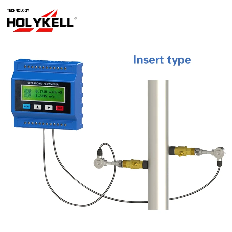 Holykell Clamp on Pipe Line Module Type Ultrasonic Heat Liquid Flow Meter