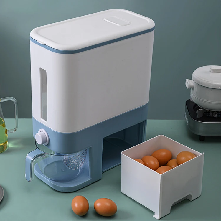 Cosyzone Distributeur De Riz De 12 Kg, Grand Récipient De Stockage Scellé Avec Tasse à Mesurer, Récipient à Riz Pour Organisation De Cuisine Et Garde-manger Pour Céréales Et Aliments Secs