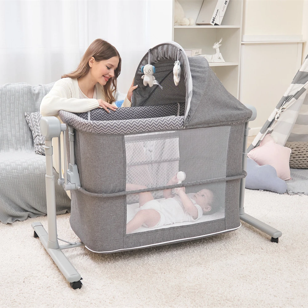 P780D02 Baby Bassinet, 3 in 1 Baby Bassinet Bedside Sleeper, Easy to Fold Portable Crib Side Bassinet, Baby Cradle factory