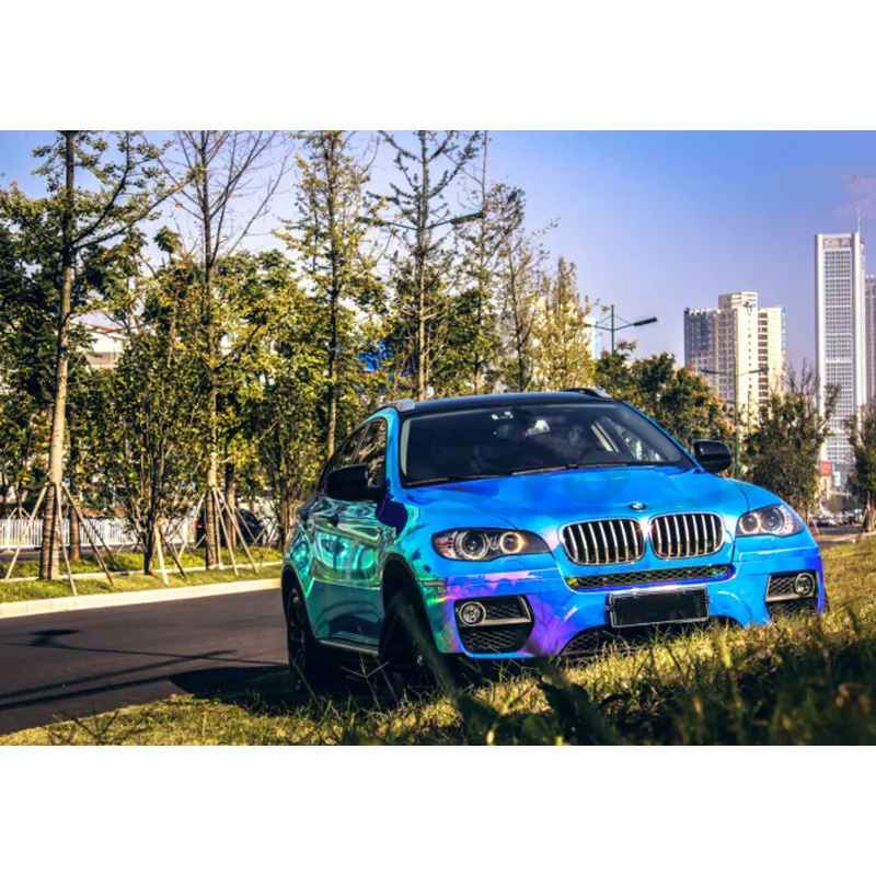Vinyl PET PPF Color Changing Chameleon Chrome Blue Adhesive Lamination Film Roll Auto Foil Car Body Wrap Folie Pegatinas Coating