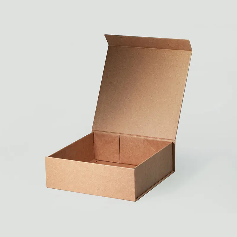 Customize Retail Store square Kraft Paper Gift Product Packaging Boxes with Magnetic Lid