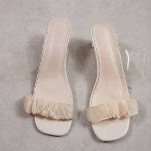 New TOB Footwear Women's One-piece Transparent Sandals with Elevated Temperament, Nude High Heels