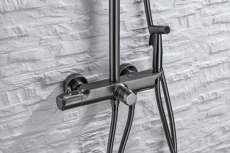 Juego de sistema mezclador de ducha de baño de latón