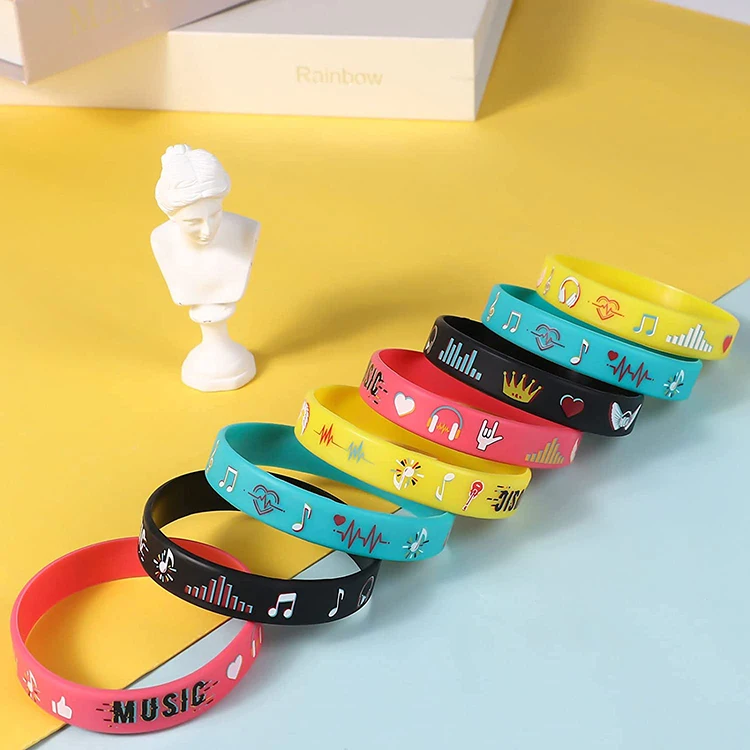 Customized Printing Brand Embossed John Cena Silicone Music Wristband Stephen Curry Rubber Bracelet