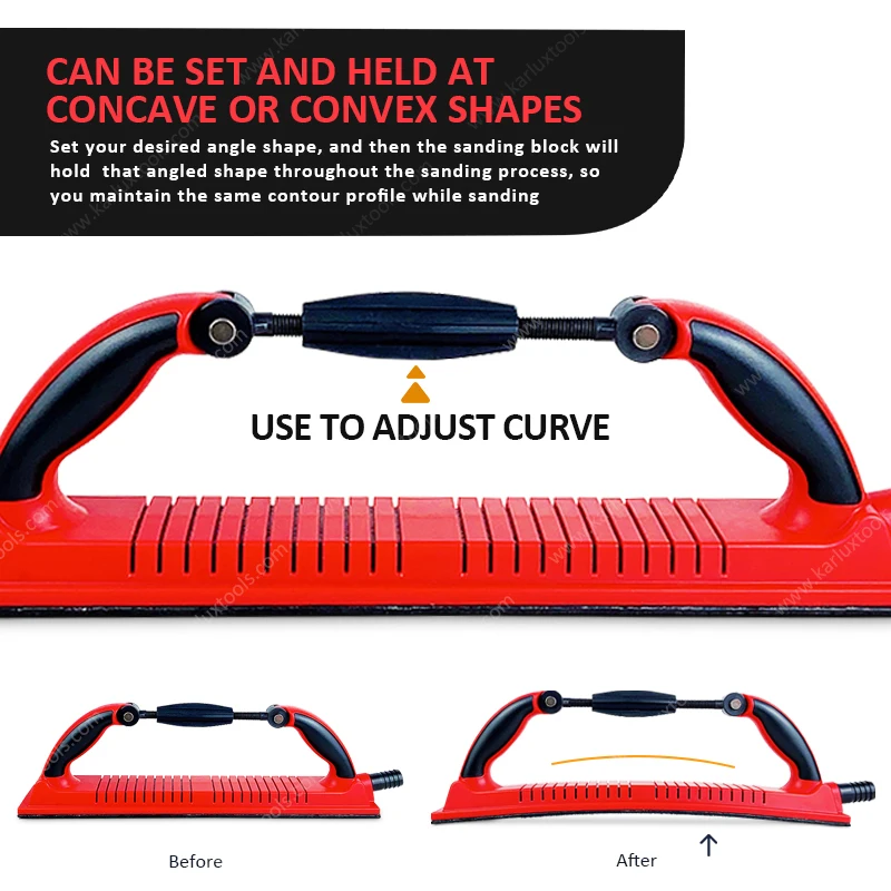 Longboard Hand Sanding File Block With Both Hook & Loop Backing