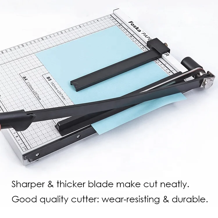 FOSKA A4 Paper Trimmer Vantage Automatic Clamp 15 Sheets Metal Base Guillotines Paper Trimmer Cutting Machine with Blade Lock
