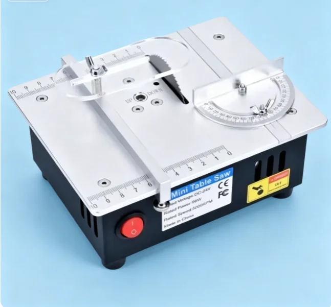 TEBAK Portable Multifunctional Mini Electric Table Saw, Household Desktop Wood Cutting Bench Saw