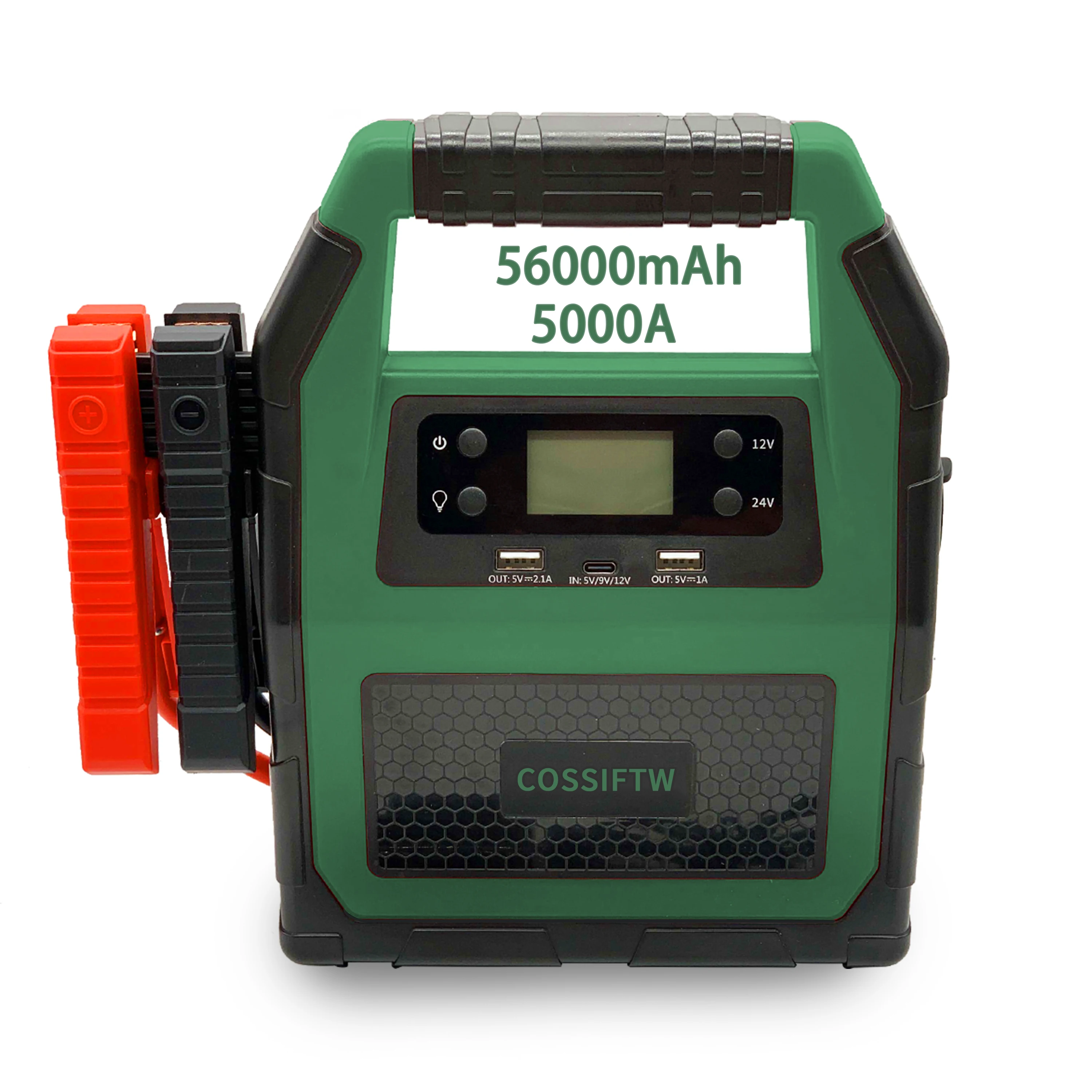 5000A Peak 12/24V Portable Jump Box with Quick Charge OutSuperSafe Jump  Starter Auto Battery Booster Pack