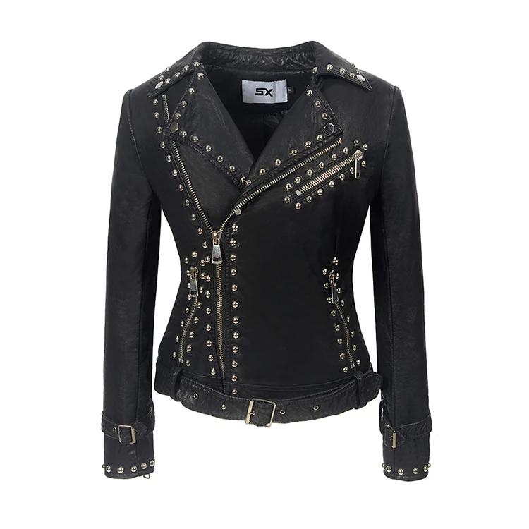 Chaqueta De Motociclista Sintética Con Remaches Punk Para Mujer,Chaqueta De  Piel Sintética Con Tachuelas,Talla Grande - Buy De Las Mujeres De Cuero De  Imitación Chaquetas,Chaqueta De Cuero Con Tachuelas,Plus Tamaño Chaqueta De
