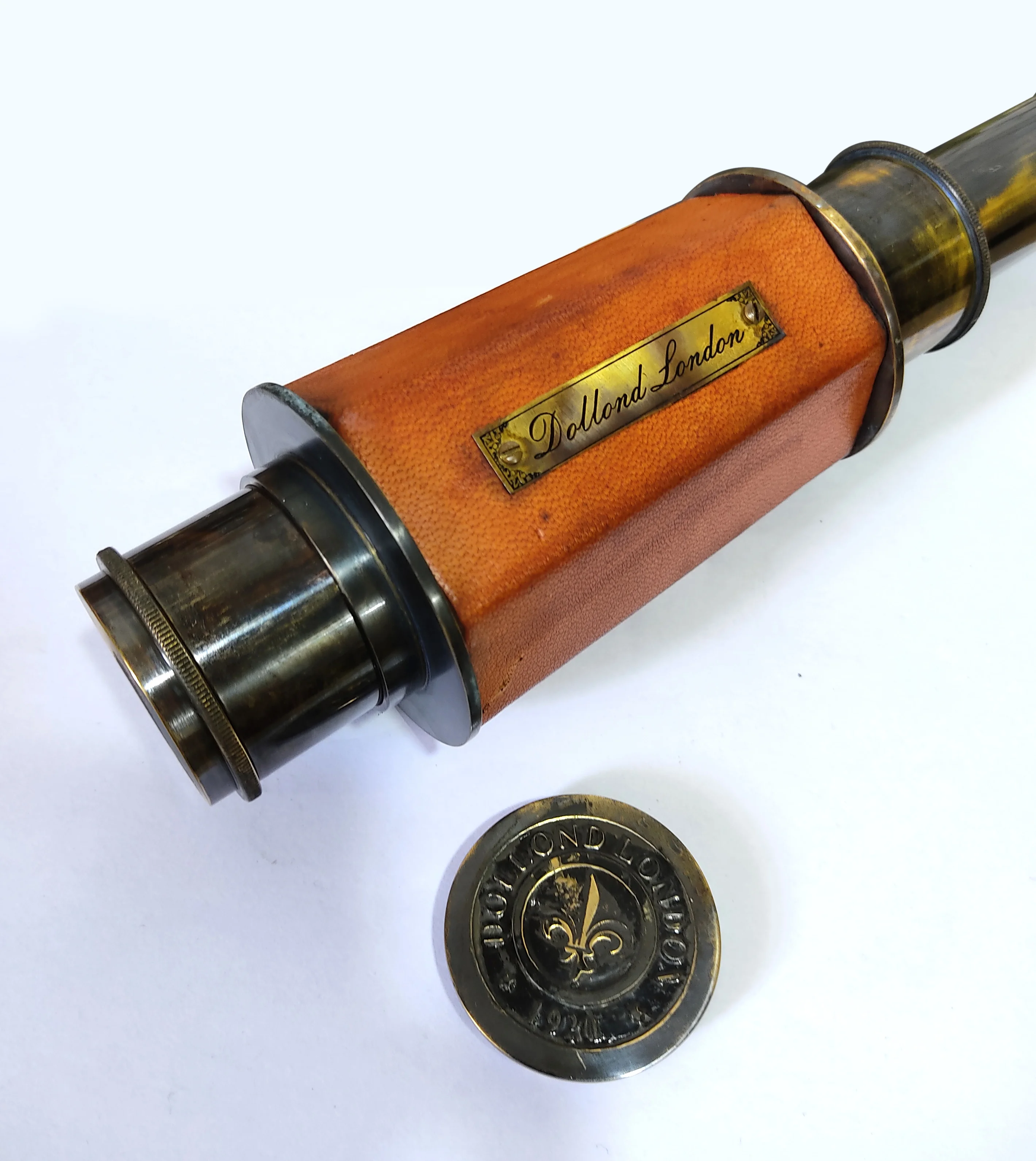 Antique Nautical Leather Design Vintage Brass Spyglass Telescope Marine Scope 