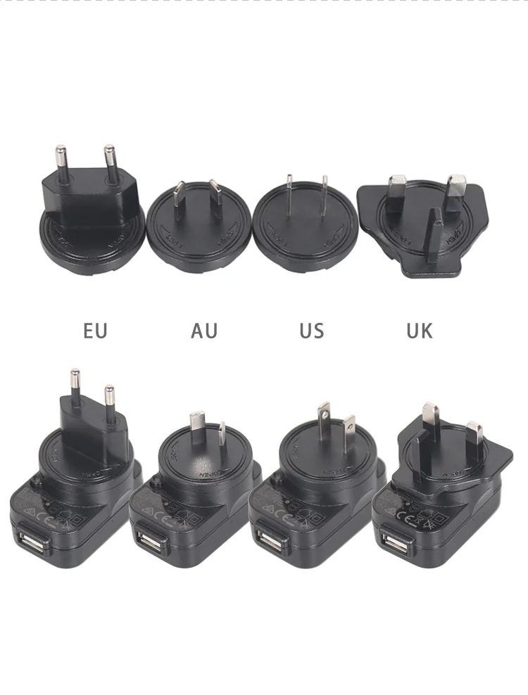 Interchangeable Usb Port Plug 5v Usb Adapter 500ma 1a 1.2a 1.5a 2a 2.4a