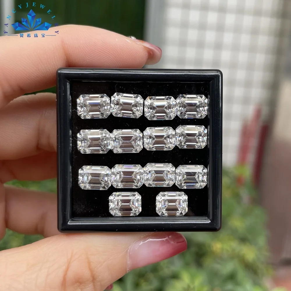 4カラットモアッサナイトエメラルドカットDEFルース宝石卸売価格