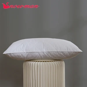 White Goose Feather With Down Bed Pillow 100% Cotton Down Proof Medium and Firm Pillows for Selling