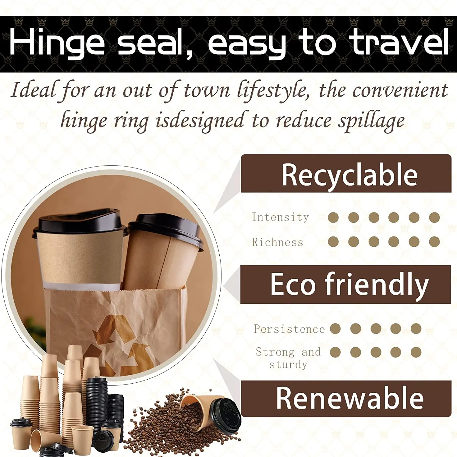 Disposable Custom Logo Paper Cups Biodegradable Kraft Paper Coffee Cup ...