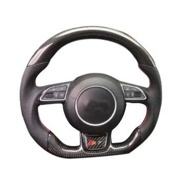 Carbon Fiber Steering Wheel for Audi Q3 Q4 Q5 A7 Q8  Car Accessories Sports-Style Suede Leather Material Fits Models