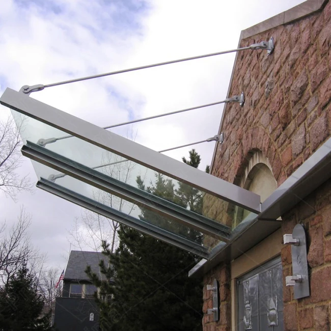 Typhoon Resistant Canopy Un Shade Polycarbonate Unbreakable Sun Window Glass Aluminum Used Awning for Sale
