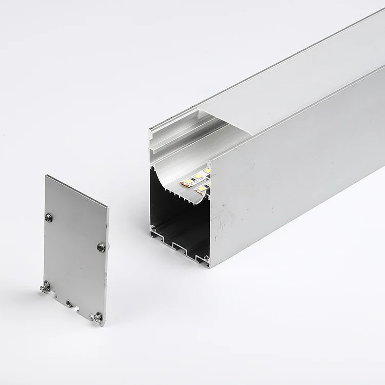 ALU-LED 1m Surface Aluminium LED Profile P4 Wide Extrusion Channel Milky Clear 