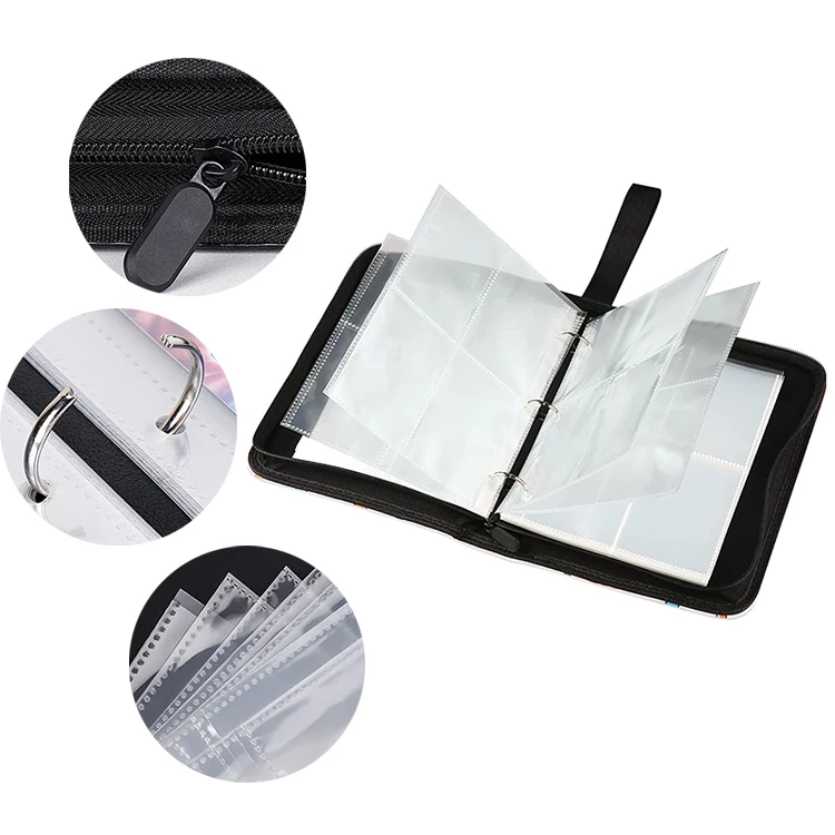 Trading Card Binder Zipper Custom 4 Album Graded Business Collector Kpop  Photo Toploader Pages Pp Trading Card Binder