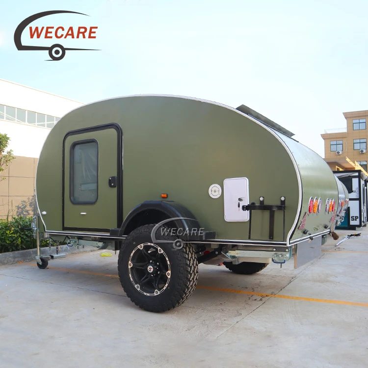 Wecare Factory Custom Mini Off Road Teardrop Caravan Slide in Camper Van Trailers Camping Caravan Small Travel Trailer for Sale