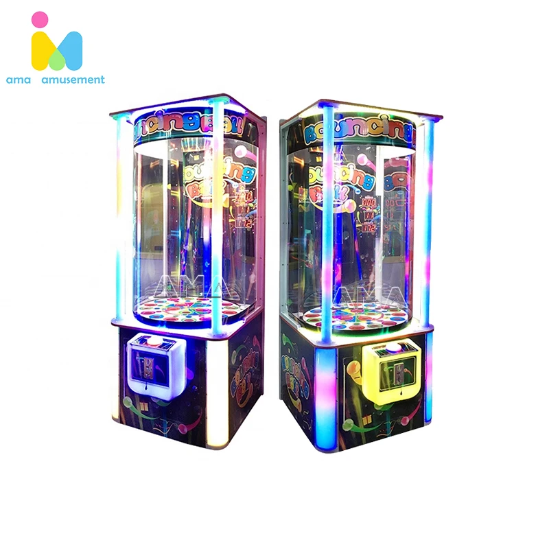 Ama Coin Operated Happy Bouncing Lucky Throw Ball Arcade Redemption Prizes Crane Games Machines