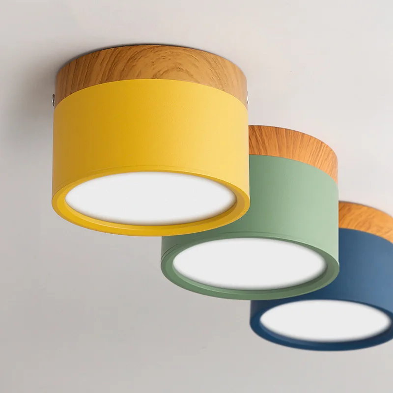 Скандинавский макарон, ультратонкий, не открывающийся, креативный, для прихожей, крыльца, светодиодный трехцветный яркий светильник