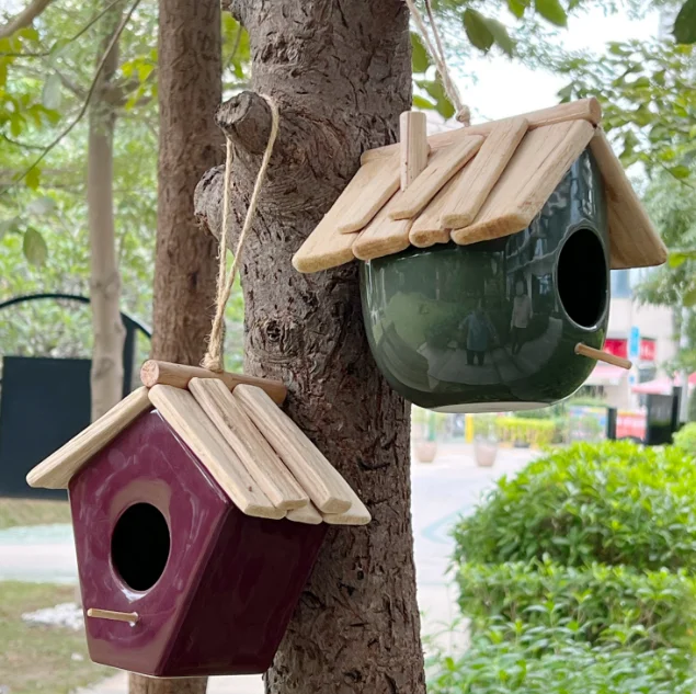 home garden customized decorative bird house garden decoration outdoor bird house ceramics