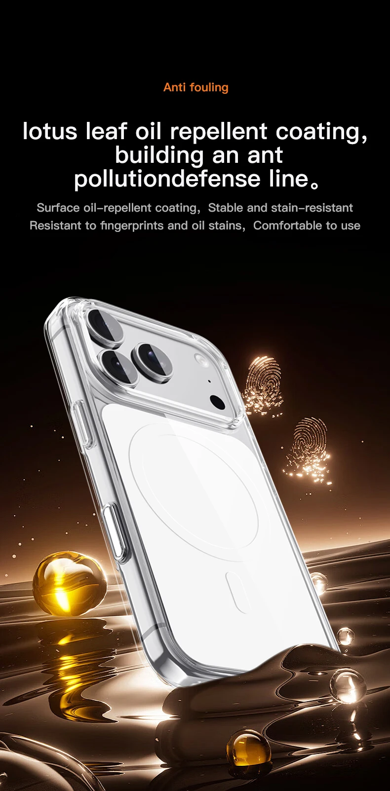 product laudtec ai magnetic transparent phone case with camera control function for iphone 17 series-5