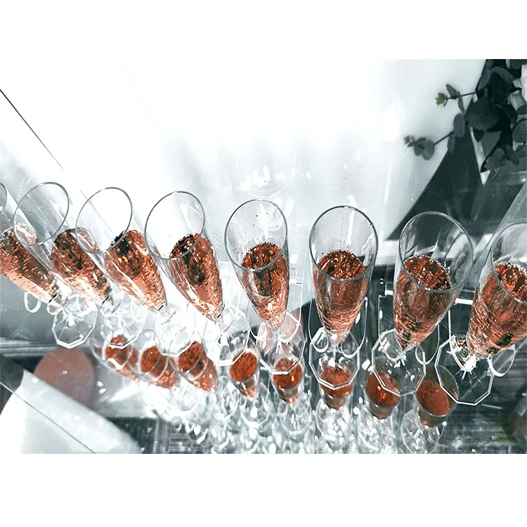 C2002 Display Rack Acrylic Prosecco Champagne Glass Wall Holder For