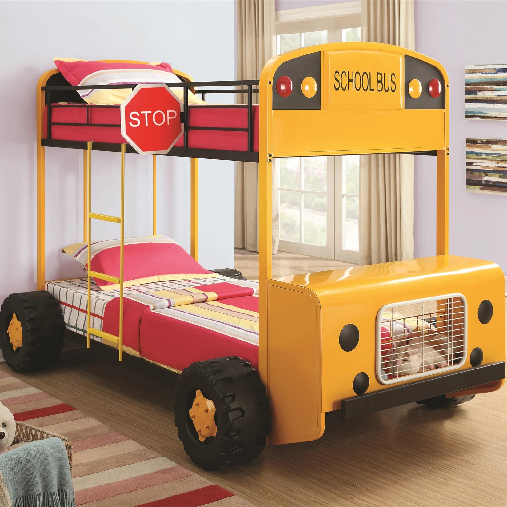 двухъярусная кровать для детей в виде машины