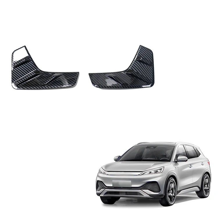 Car Exterior Parts New Style Fog Light Lamp Cover Trims ABS Imitate Carbon Decorative Accessories For BYD Atto 3 Yuan Plus Access