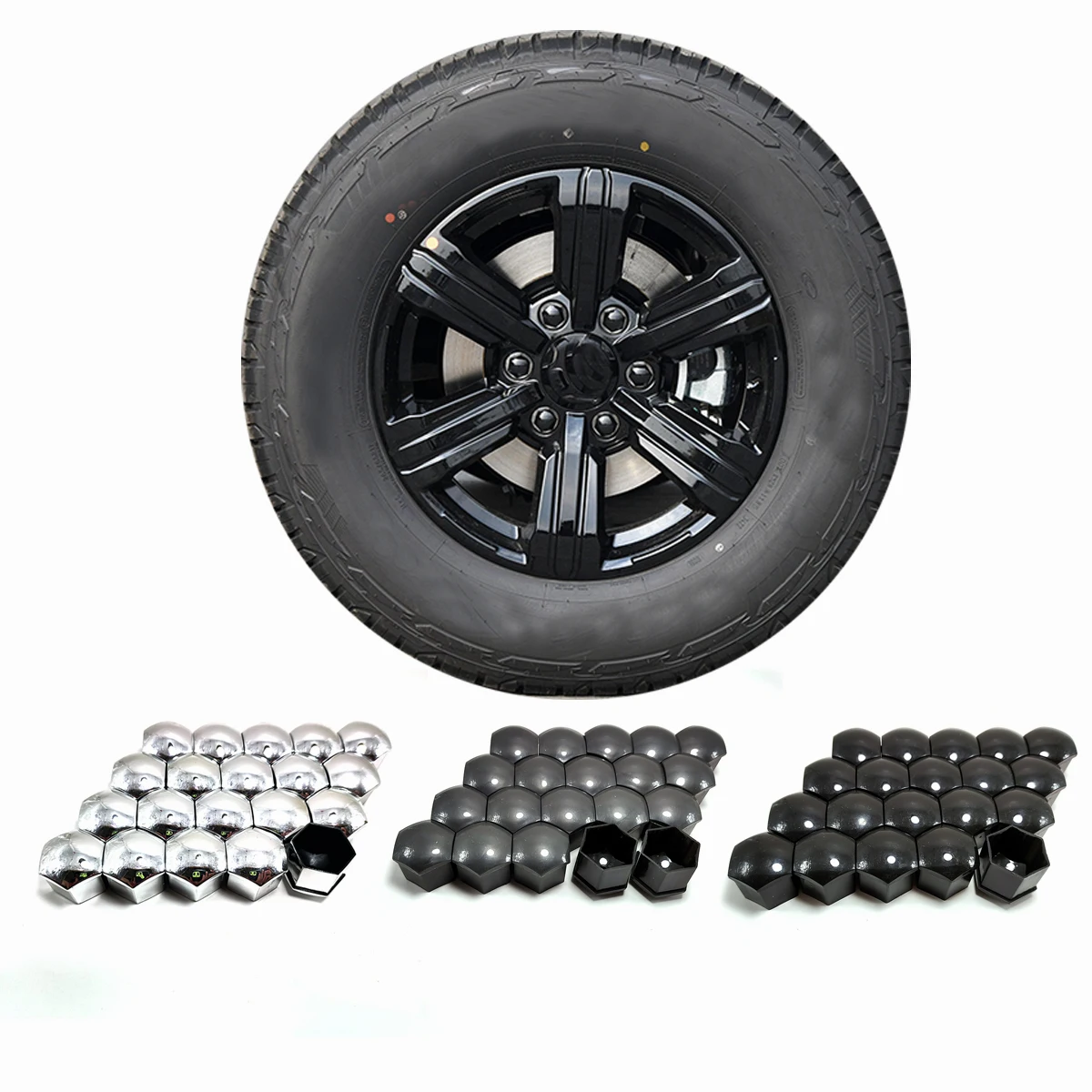 1x Silver Chrome Alloy Wheel Nut Bolt Cover Cap – Fits Peugeot & Citroen
