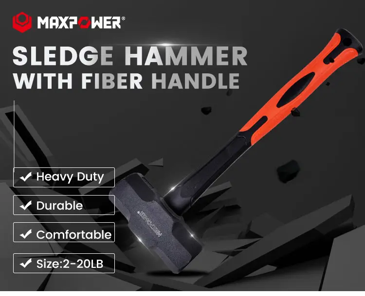 MAXPOWER 3ポンド ファイバーグラスハンドル スレッジハンマー 1.5kg