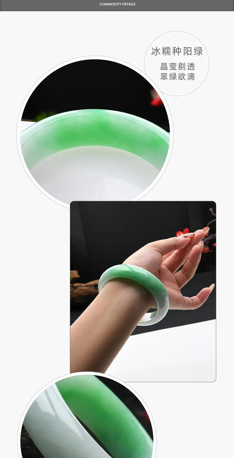 YQ443 free shipping natural emerald Gemstone Cuff jadeite 59.5mm inner diameter jade Bangle and jade bracelet