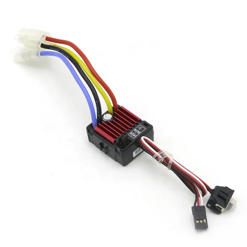 Moteur Brossé 540 80T avec Contrôleur de Vitesse Électrique 1060 ESC Brossé 60A 2-3S LiPo Étanche pour Voiture RC 1/10 Crawler